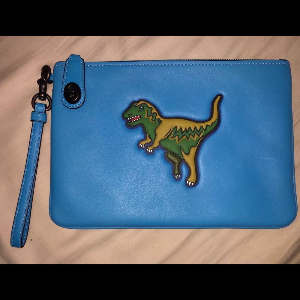 AUTHENTIC Coach Rexy Glove-Tanned Azure Wristlet